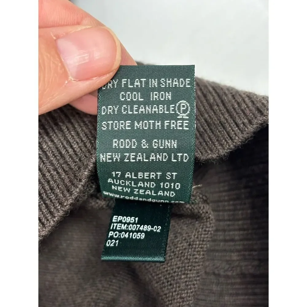 Rodd & Gunn Extra Fine Merino Wool Solid V-Neck Sweater Brown Men's XL